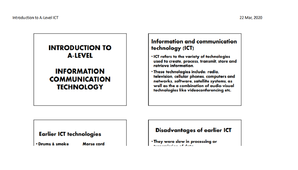 S.5 Introduction to A-Level ICT Notes | Sharebility Uganda