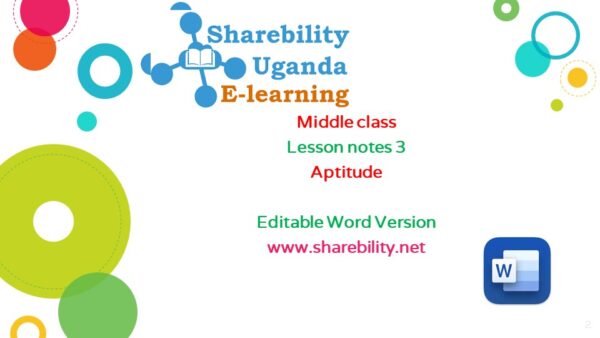 3 Lesson notes  for  middle class  for  Aptitude