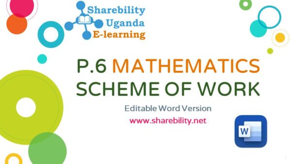 P.6 MATHEMATICS SCHEME OF WORK