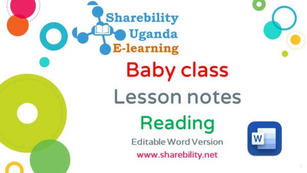 Lesson notes  for  Baby class for Reading